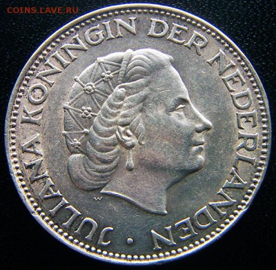 Нидерланды_2,5 гульдена 1960. Отличное серебро; 11.10_22.28м - 12349