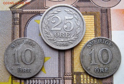 ШВЕЦИЯ 25 эре 1898 + 10 эре 1915-17 + БОНУС 3 монеты. 19.10. - 007.JPG