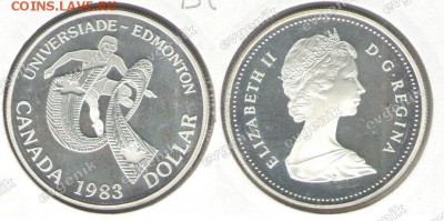 Польша-США-КАНАДА-19-20-РОССИЯ-Португалия-Казахстан - kanada_1983_1_dollar_serebro_proof_km138_num_10854