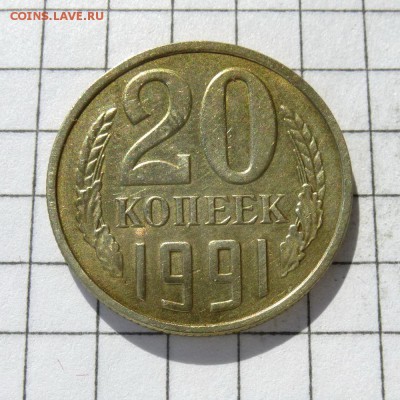 20 копеек 1991г М, ПЕРЕПУТКА Ф-176 л.ст.шт.3коп, до 24.10.16 - P1050792