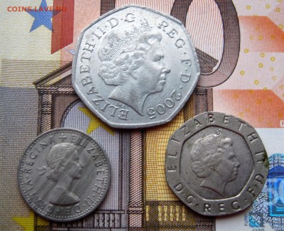БРИТАНИЯ 7 монет от 1 пенни до 2 шиллингов 1917-2005. - 024.JPG