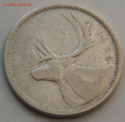Канада 25 центов 1956, до 01.11.16 в 22:00 - по цене металла - 4037