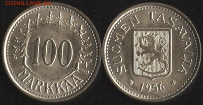 Финляндия 100 марка 1956 (Ag!) до 22:00мск 02.11.16 - Финляндия 100 марка 1956 (Ag!)