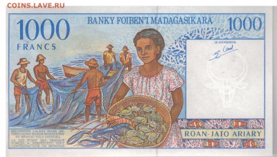 Мадагаскар 1000 франков 1994 до 07.11.16 в 22.00мск (Г867) - 1-мад
