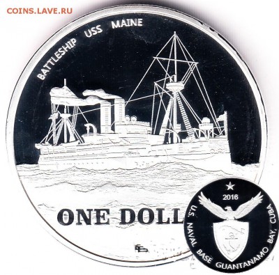 Монеты с Корабликами - Броненосный крейсер «Мэн»