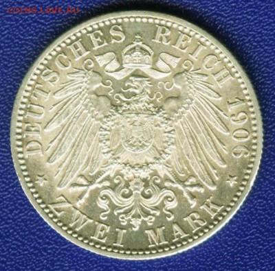 Коллекционные монеты форумчан , Кайзеррейх 1871-1918 (2,3,5) - Baden-2-1906-