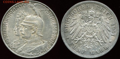 Коллекционные монеты форумчан , Кайзеррейх 1871-1918 (2,3,5) - 5m1901_Pruss_