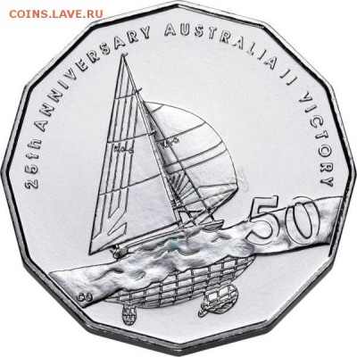 Монеты с Корабликами - 50 центов 2008 яхта Австралия2