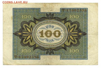 100 марок Германия 1920 - номинал. - Германия-1920-100марок_номинал