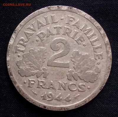 2 франка Франции 1944,до 29.11. - T8-O3se9NtU