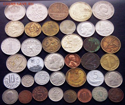 77 разных зарубежных монет (см. описание). До 02.12_22.09мс - 1