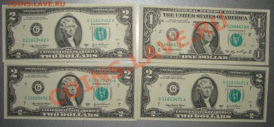 2 $ (2 доллара) США 3 шт + 1 $ (1 доллар) 1 шт - бак2