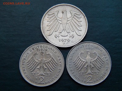 Германия 2 марки1979 Аденауэр, Хойс,5 марок 1980 - DSCN5306.JPG