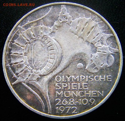 ФРГ_"олимпийские" 10 марок 1972. Серебро; до 15.12_22.23мск - 12716