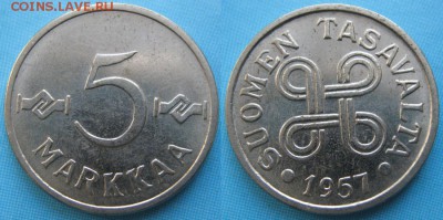 Финляндия 5 марок 1957: до 06-01-17 в 22:00 - Финляндия 5 марок 1957    5189