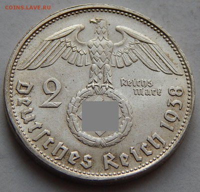 Германия 2 марки 1938 Третий Рейх Гинденбург, до 21.01. в 22 - 4348