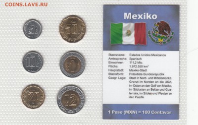 Набор Мексика. 6 монет. Запайка. До 1.02 22-00 - МЕКСИКА - А (300)