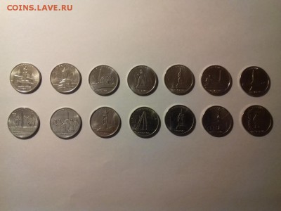 Набор 5 рублей 14 монет 2016 столицы освобожденные советским - 20170126_195909