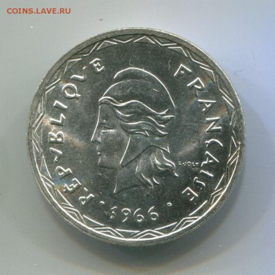 Новые Гебриды 100 франков, 1966, серебро. - hybrides 100 francs-1