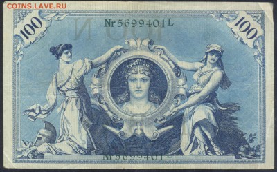 Германия 100 марок 1908 г.   31.01.17 г. 22 -00 МСК. - 100 м. 1908