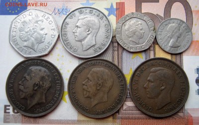 БРИТАНИЯ 7 монет от 1 пенни до 2 шиллингов 1917-2005. 08.02. - 023.JPG