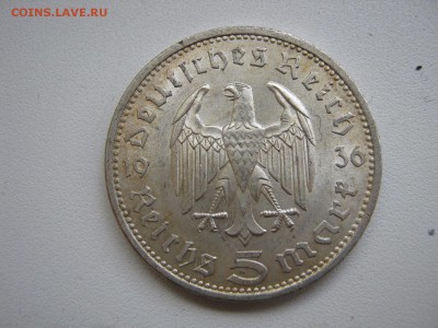 Германия 3 рейх 5 марок 1936 A орел без свастики до 11.02 - IMG_0660
