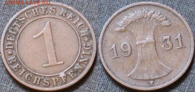 Германия 1 пфеннинг 1931 F - Германия 1 рейхспфеннинг 1931 F.JPG