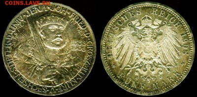 Коллекционные монеты форумчан , Кайзеррейх 1871-1918 (2,3,5) - Саксония-Веймар-Айзенах 1908