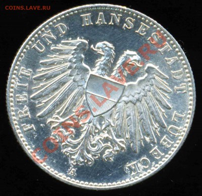 2 Марки 1901 года-Любек. серебро-UNC - 2 марки 1901 германия Любек unc отличный 15000