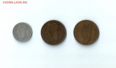 Ирландия 3 старых монеты до 14.03.2017 22:00 - 02