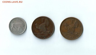Ирландия 3 старых монеты до 14.03.2017 22:00 - 01