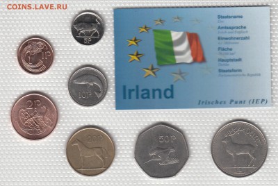 Набор Ирландия 1990-2000. 7 монет. Блистер. До 20.03 22-30 - ИРЛАНДИЯ - А (740)