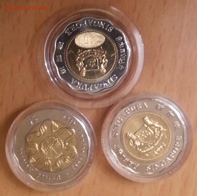 М, 5 долларов, 50 лет ООН 1995 - Сингапур ьиметалл 5 долларов 1995 2000 (2)