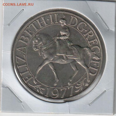Великобритания, 25 пенсов, юбилей царствования, Шайба - Великобритания 1977 25 пенсов серебряный юбилей царствования