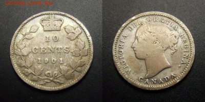 КАНАДА 10 центов (1901) до 09.04 (22.00) - Канада – 10 центов (1901) (Ag)