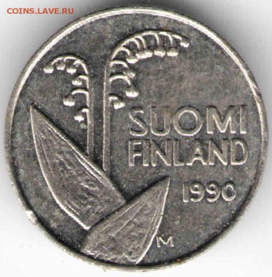 Финляндия 10 пенни 1990 г. до 24.00 16.04.17 г. - довесок загр1