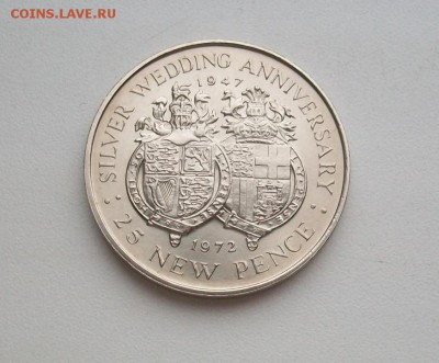 Крона Шайба Гибралтар 25 пенсов 1972 Гербы Серебряная свадьб - krona_shajba_gibraltar_1972_1_krona_gerby_serebrjanaja_svadba