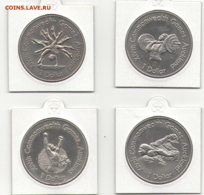 Новая Зеландия 1$ доллар 1989 Игры содружества 4шт. Шайба - Рисунок %283%29