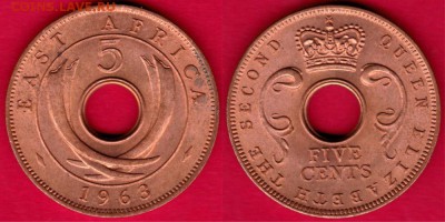 Восточная Африка Британская 5 центов 1963 - Восточная Африка Британская 5 центов 1963