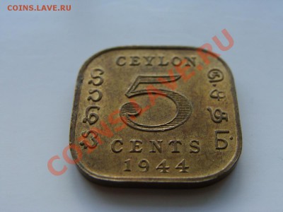 Цейлон - 5 центов 1944 Георг VI до 14.02.11 в 22.30 М - 5 1944-1