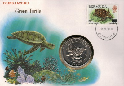 Бермуды доллар 1986 Черепаха до 01.05.2017 в 22.00мск (Д953) - 4-б1