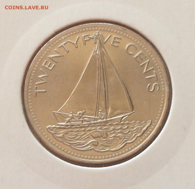 25 центов Багамы 2005г. , UNC , до 22.05.17г. - Багамы 25 ц