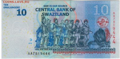 Свазиленд 10 эмалангени 2014 до 22.05.2017 в 22.00мск (Д746) - 1-1св10