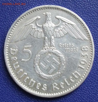 Германия. Третий Рейх. 5 марок 1938 A. До 13.06.17. - 5-38A-.JPG