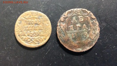 Полушка 1736 и деньга 1749г - image