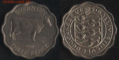 Англия и колонии по ФИКСированной цене - Гернси 3 пенса 1959