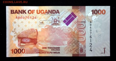 Уганда 1000 шиллингов 2010 unc до 24.06.17. 22:00 мск - 2