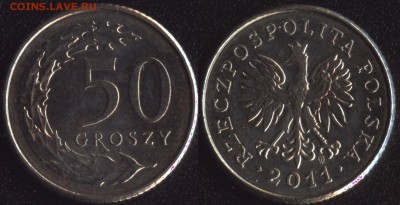 Польша 50 грошей 2011 до 22:00мск 23.06.17 - Польша 50 грошей 2011