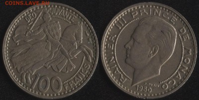 ~ 100 монет до 1950 года по ФИКСированной цене - Монако 100 франков 1950
