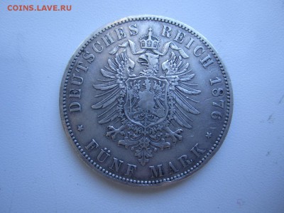 5 марок 1876 Пруссия - 5 марок 1